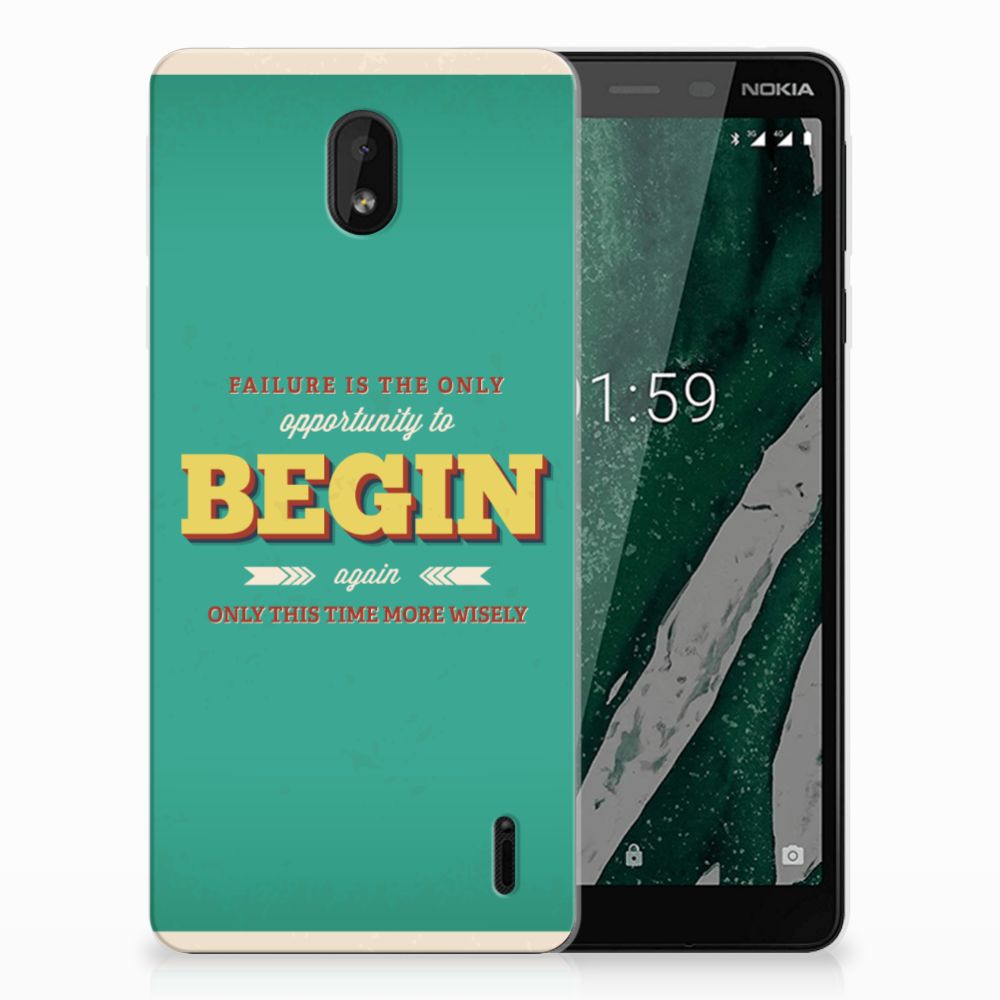 Nokia 1 Plus Siliconen hoesje met naam Quote Begin