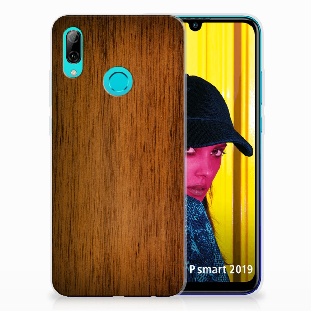 Huawei P Smart 2019 Bumper Hoesje Donker Hout