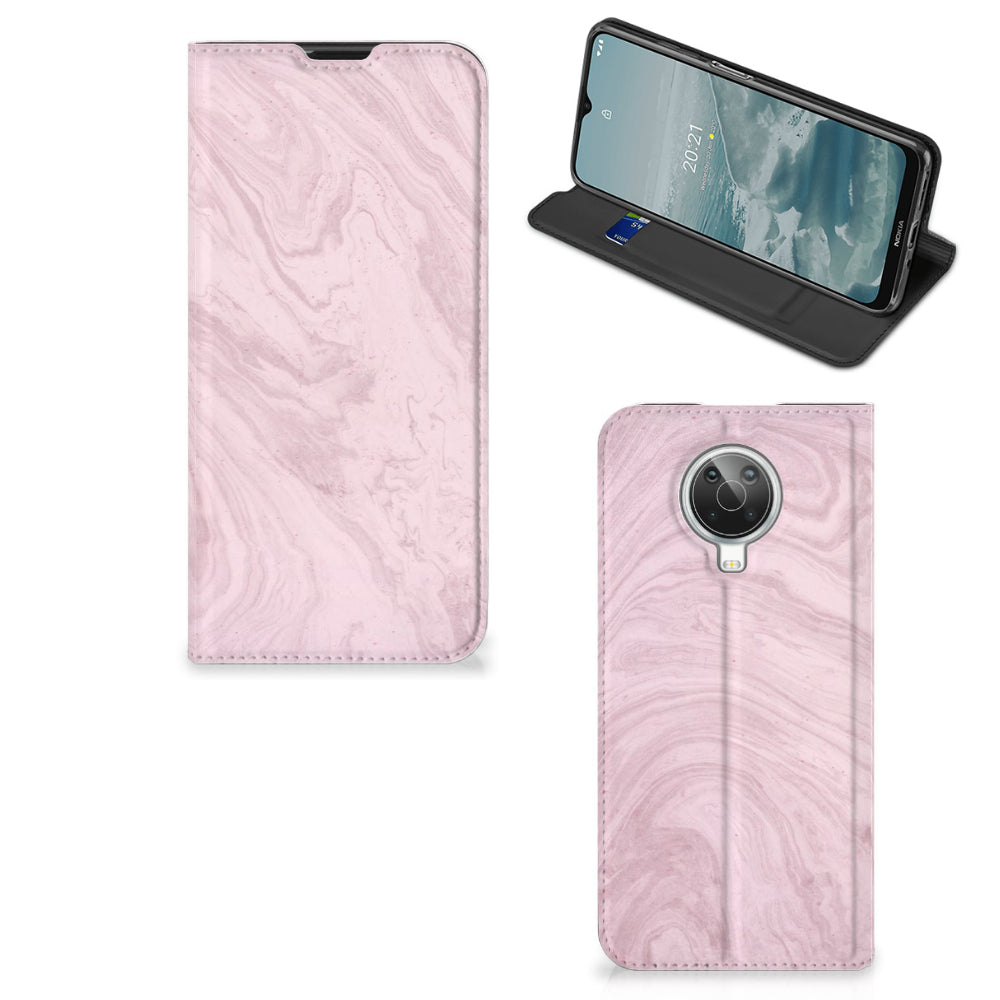 Nokia G10 | G20 Standcase Marble Pink - Origineel Cadeau Vriendin