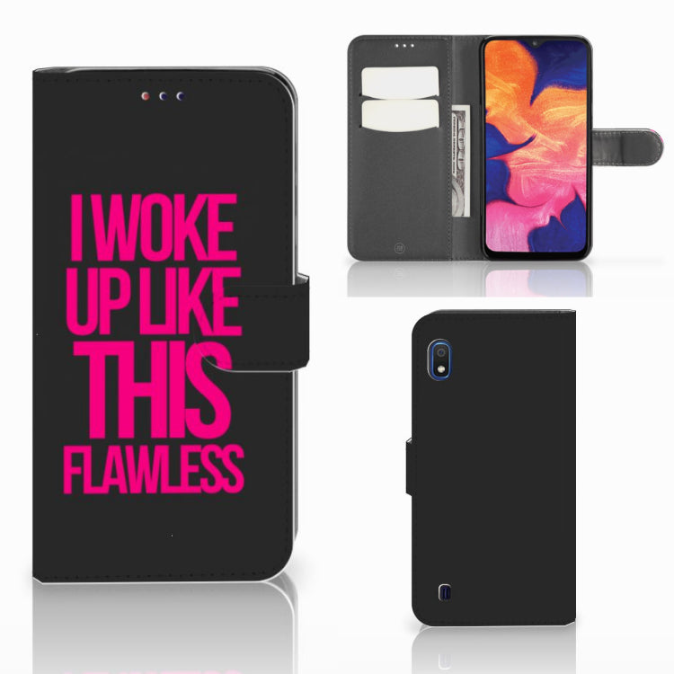 Samsung Galaxy A10 Hoesje met naam Woke Up - Origineel Cadeau Zelf Maken