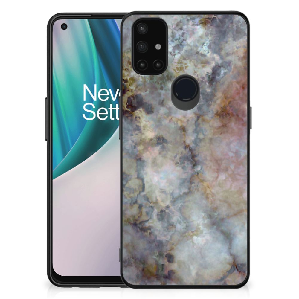 OnePlus Nord N10 5G Marmeren Print Telefoonhoesje Marmer Grijs