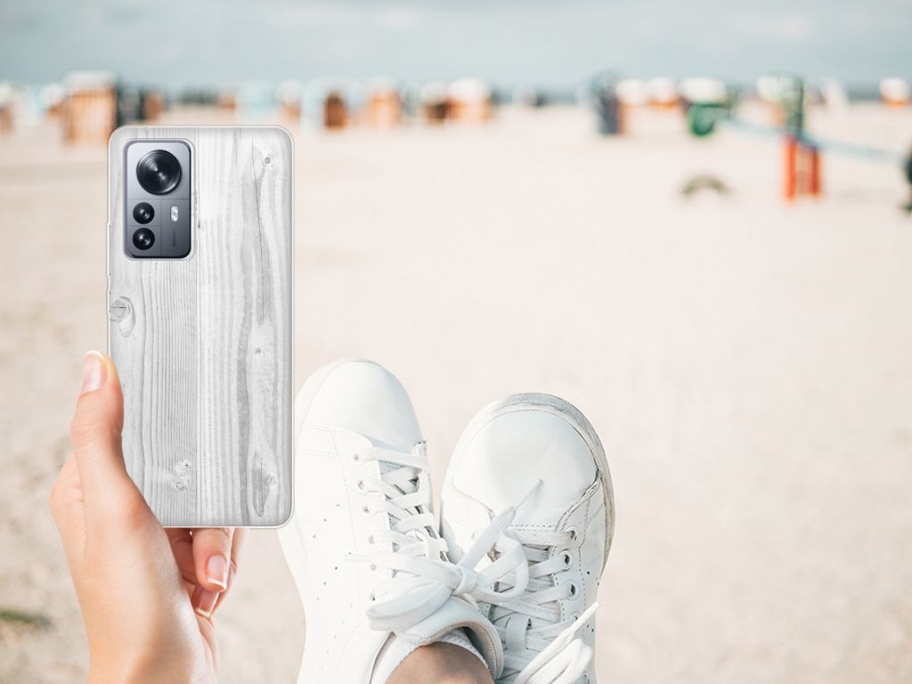 Xiaomi 12 Pro Bumper Hoesje White Wood