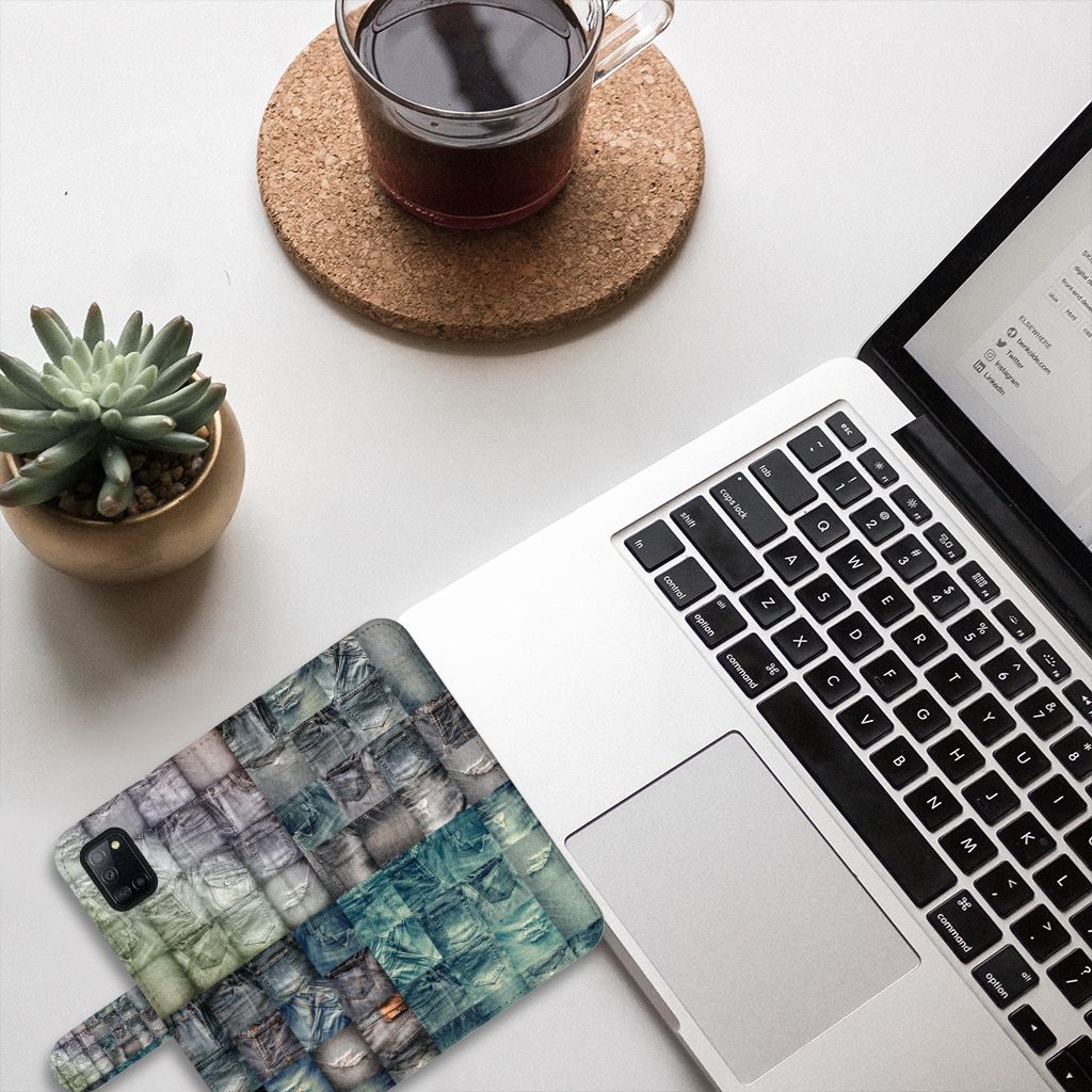 Wallet Case met Pasjes Samsung Galaxy A31 Spijkerbroeken