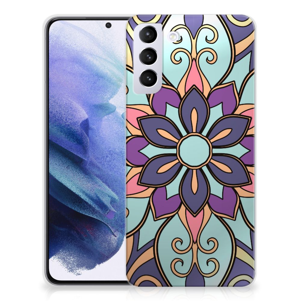 Samsung Galaxy S21 Plus TPU Case Purple Flower