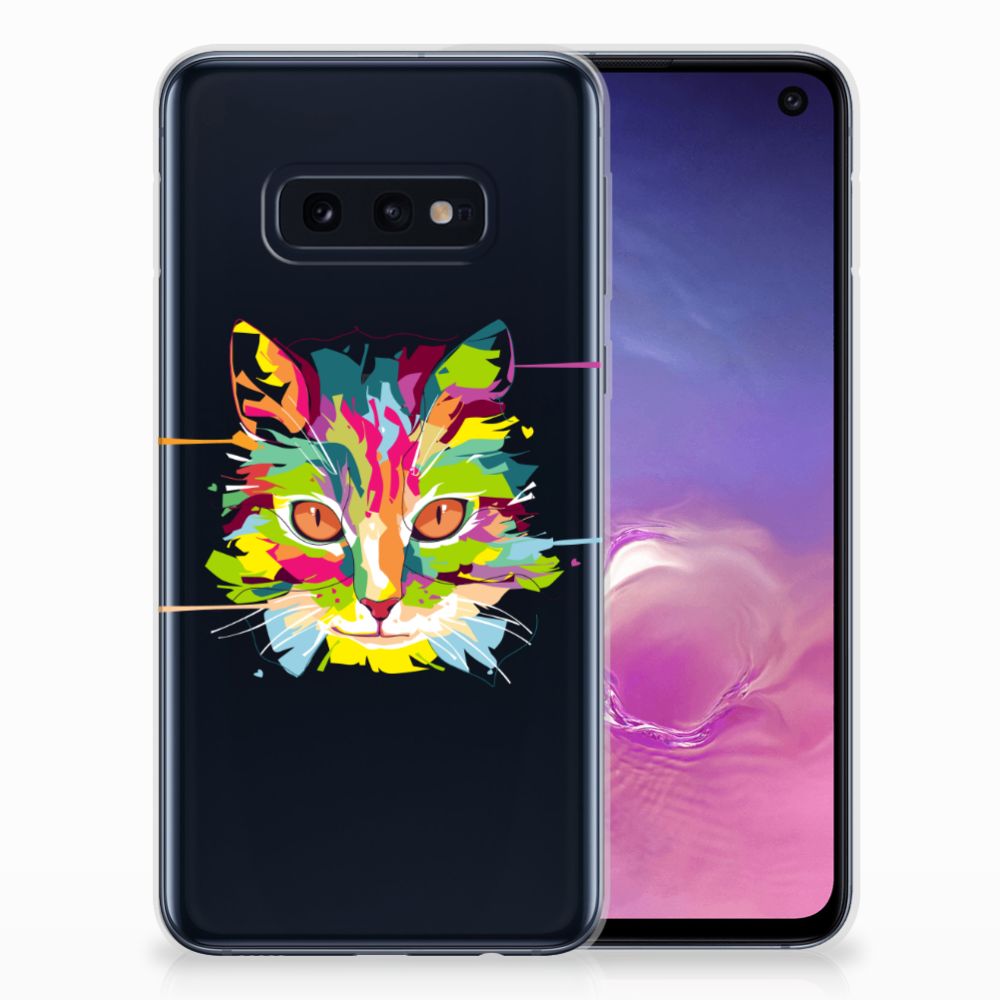 Samsung Galaxy S10e Telefoonhoesje met Naam Cat Color