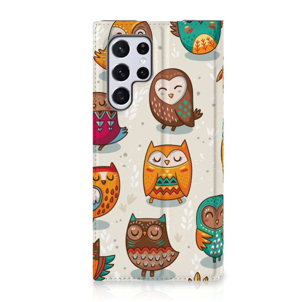 Samsung Galaxy S22 Ultra Hoesje maken Vrolijke Uilen - B2C Telecom