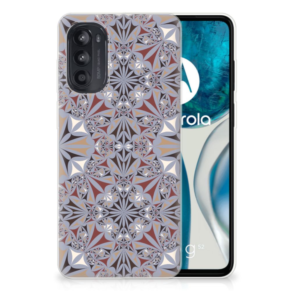 Motorola Moto G52/G82 TPU Siliconen Hoesje Flower Tiles