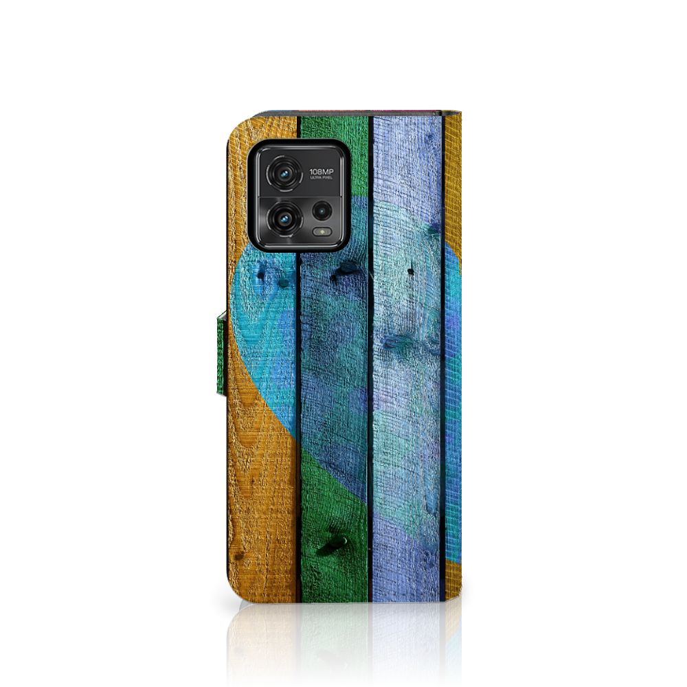 Motorola Moto G72 Book Style Case Wood Heart - Cadeau voor je Vriend