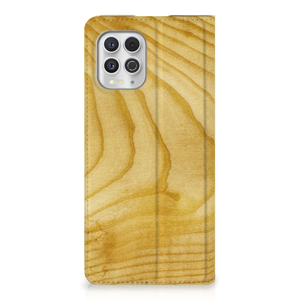 Motorola Moto G100 Book Wallet Case Licht Hout - B2C Telecom