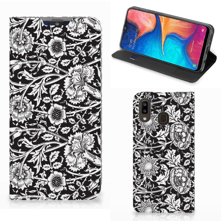 Samsung Galaxy A30 Smart Cover Black Flowers