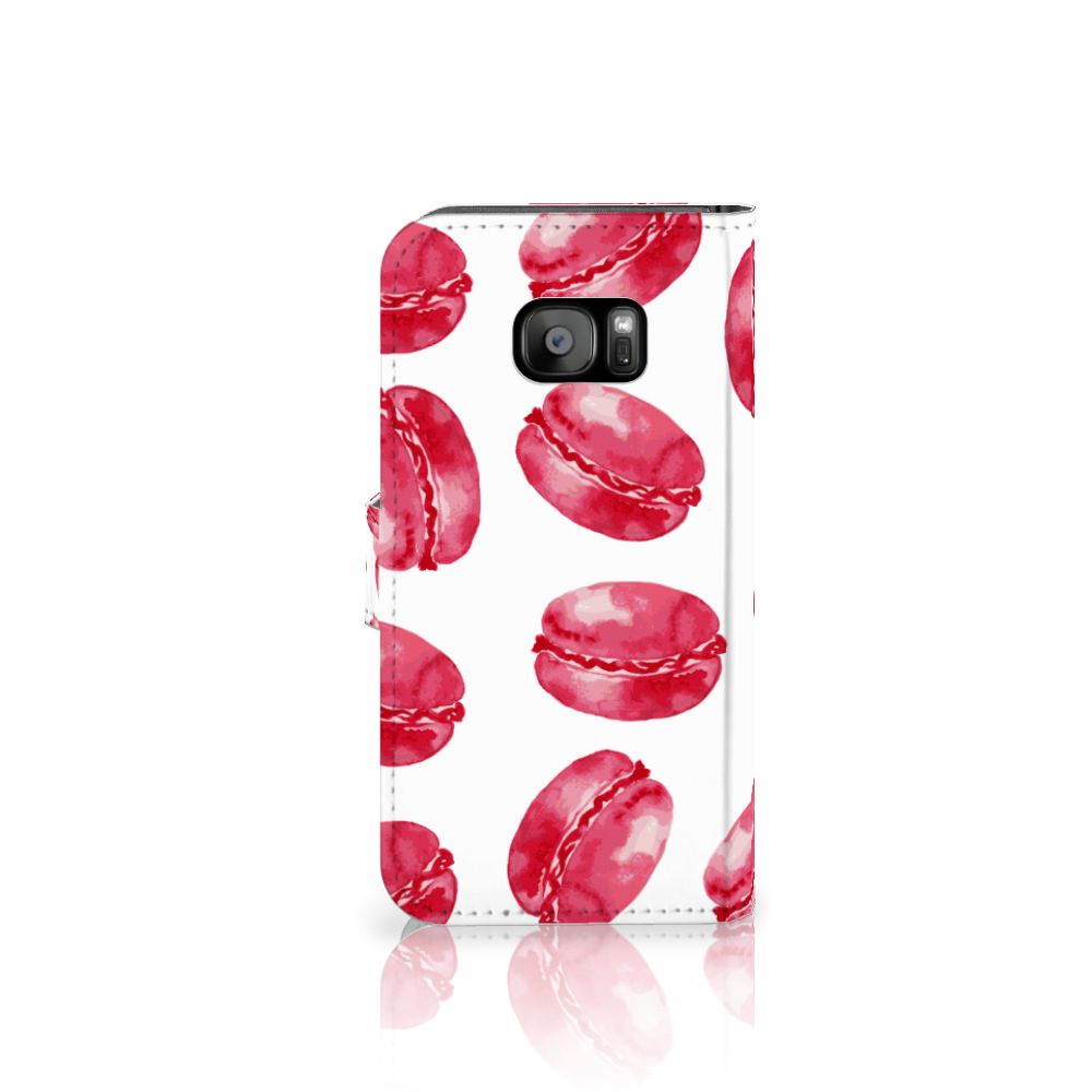 Samsung Galaxy S7 Edge Book Cover Pink Macarons