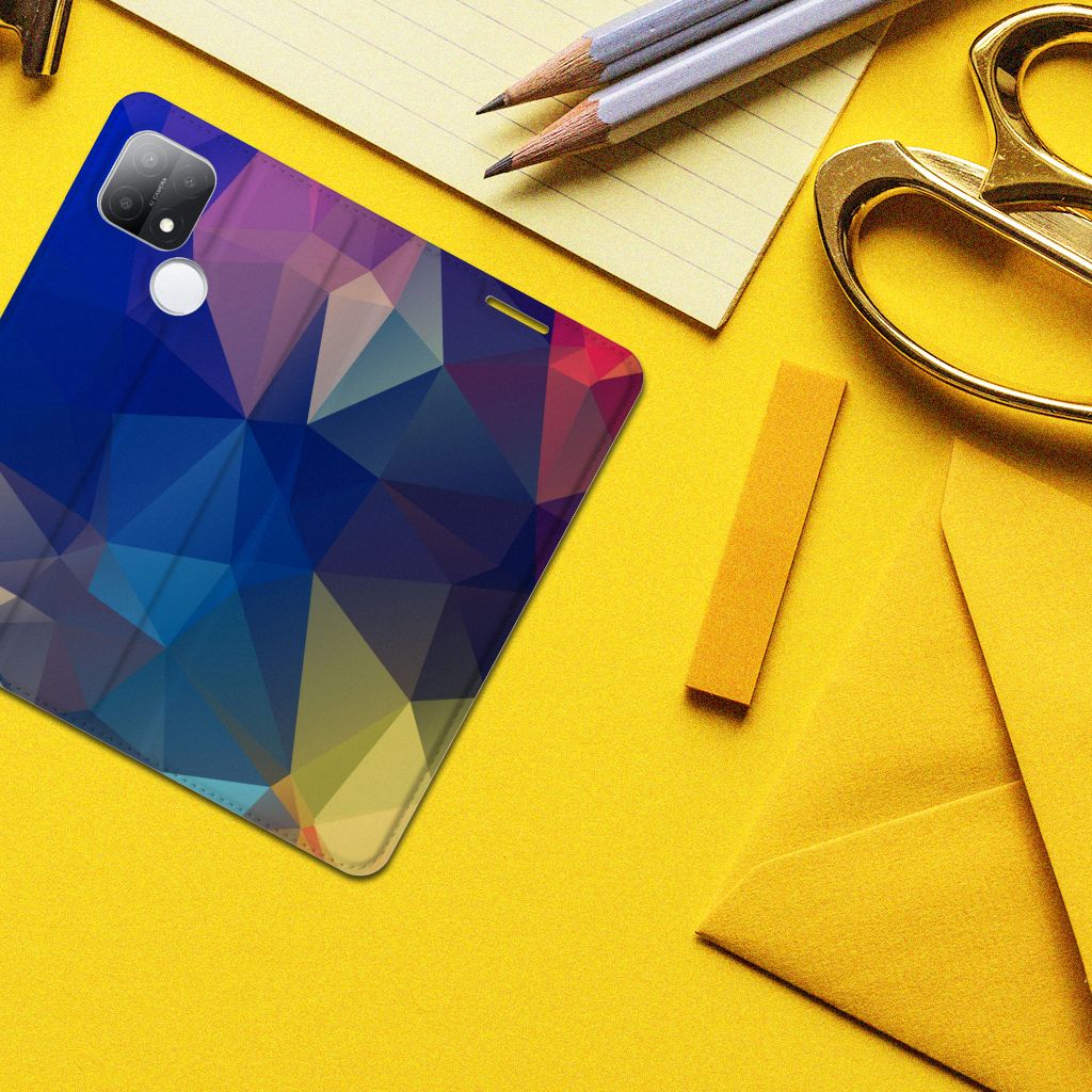 OPPO A15 Stand Case Polygon Dark - B2C Telecom