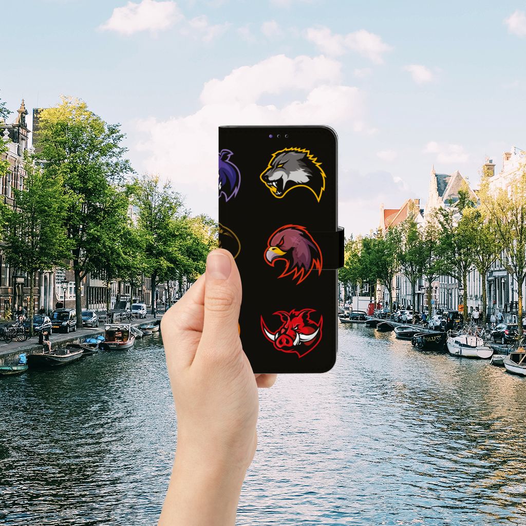 Samsung Galaxy A22 5G Leuk Hoesje Cartoon met kleurrijke dierenprints, perfect voor stijl en bescherming.