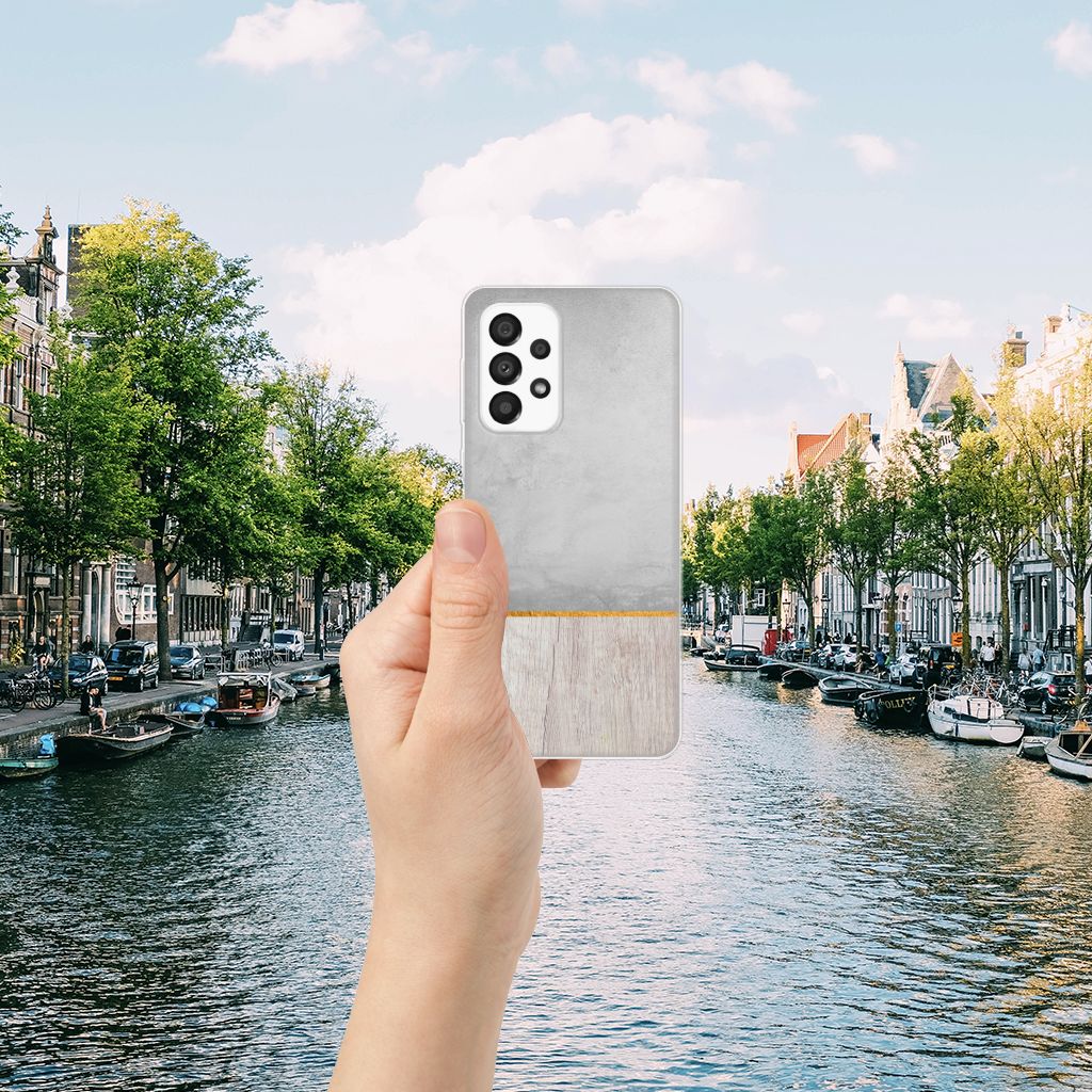 Samsung Galaxy A33 5G Bumper Hoesje Wood Concrete B2C Telecom