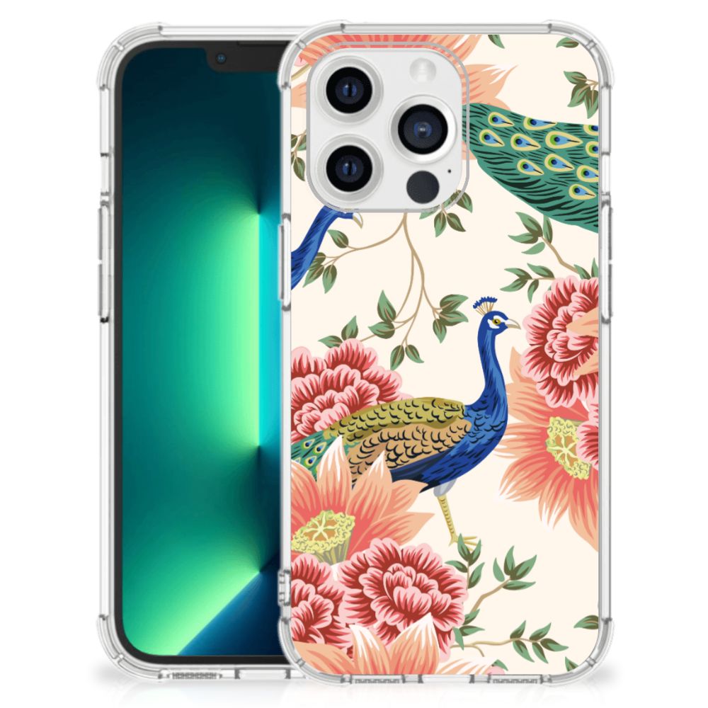 Case Anti-shock voor iPhone 13 Pro Max Pink Peacock - B2C Telecom