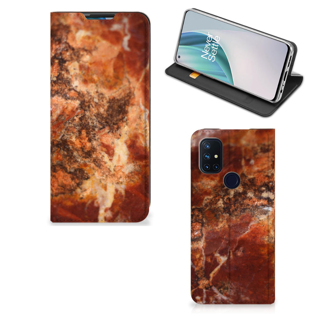 OnePlus Nord N10 5G Standcase Marmer Bruin