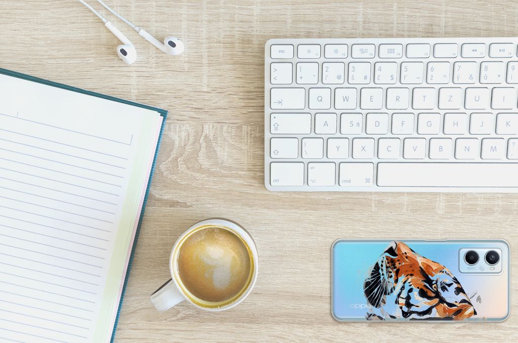Hoesje maken OPPO A96 | OPPO A76 Watercolor Tiger B2C Telecom