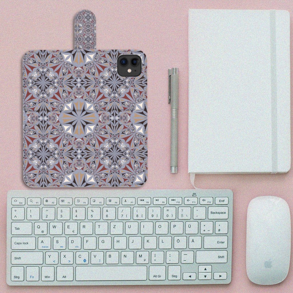 Apple iPhone 11 Bookcase Flower Tiles