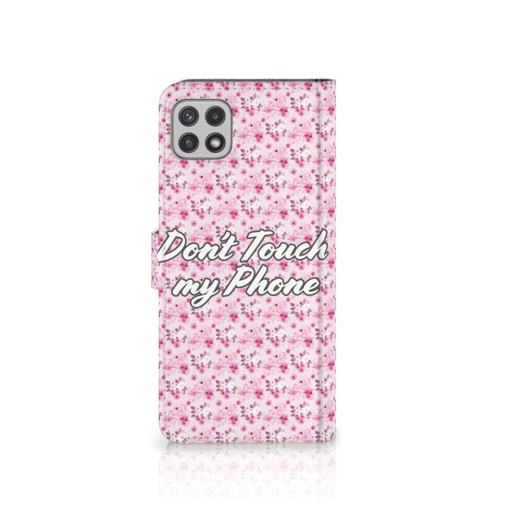 Samsung Galaxy A22 5G Portemonnee Hoesje Flowers Pink DTMP