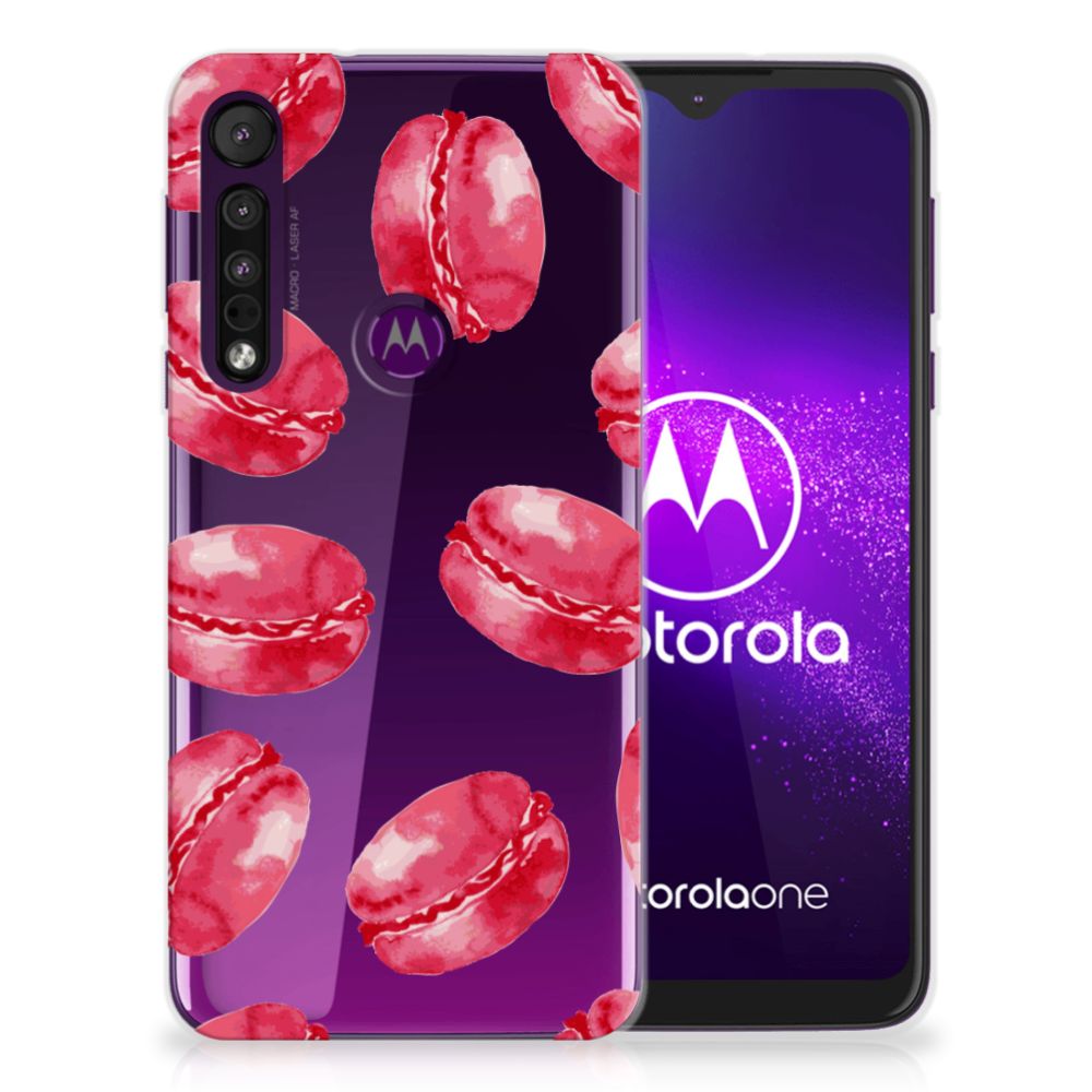 Motorola One Macro Siliconen Case Pink Macarons