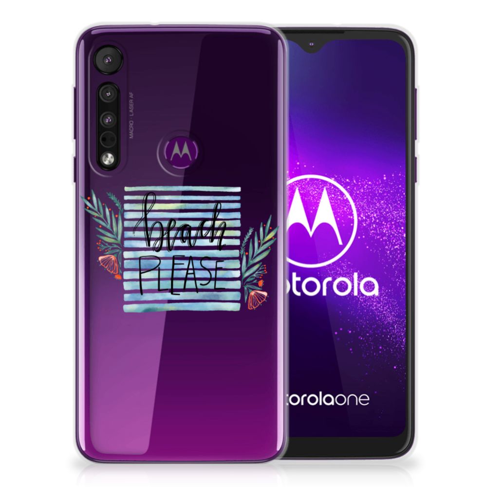 Motorola One Macro Telefoonhoesje met Naam Boho Beach