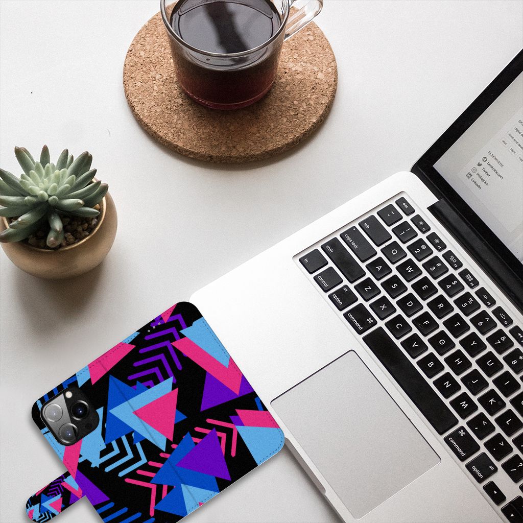 iPhone 14 Pro Book Case Funky Triangle
