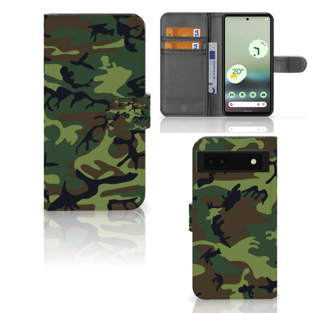 Google Pixel 6A Telefoon Hoesje Army Dark