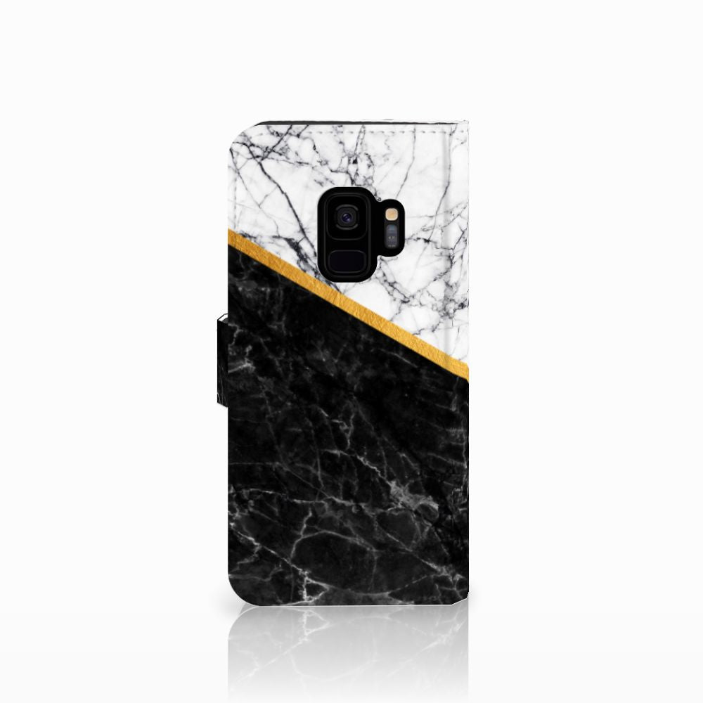 Samsung Galaxy S9 Bookcase Marmer Wit Zwart - Origineel Cadeau Man