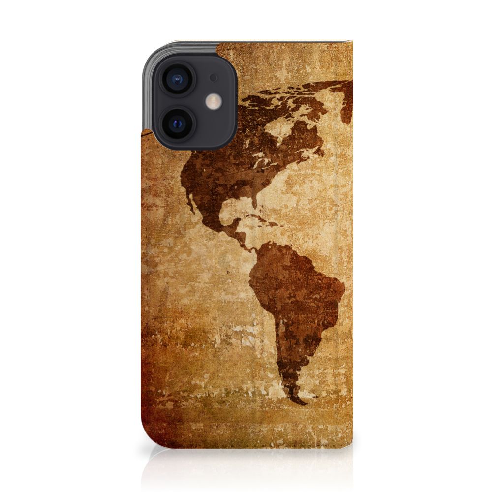 iPhone 12 Mini Book Cover Wereldkaart - B2C Telecom
