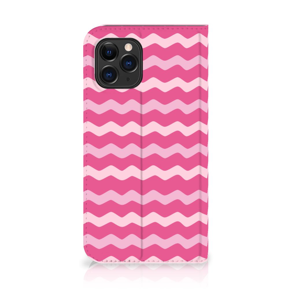 Apple iPhone 11 Pro Hoesje met Magneet Waves Pink