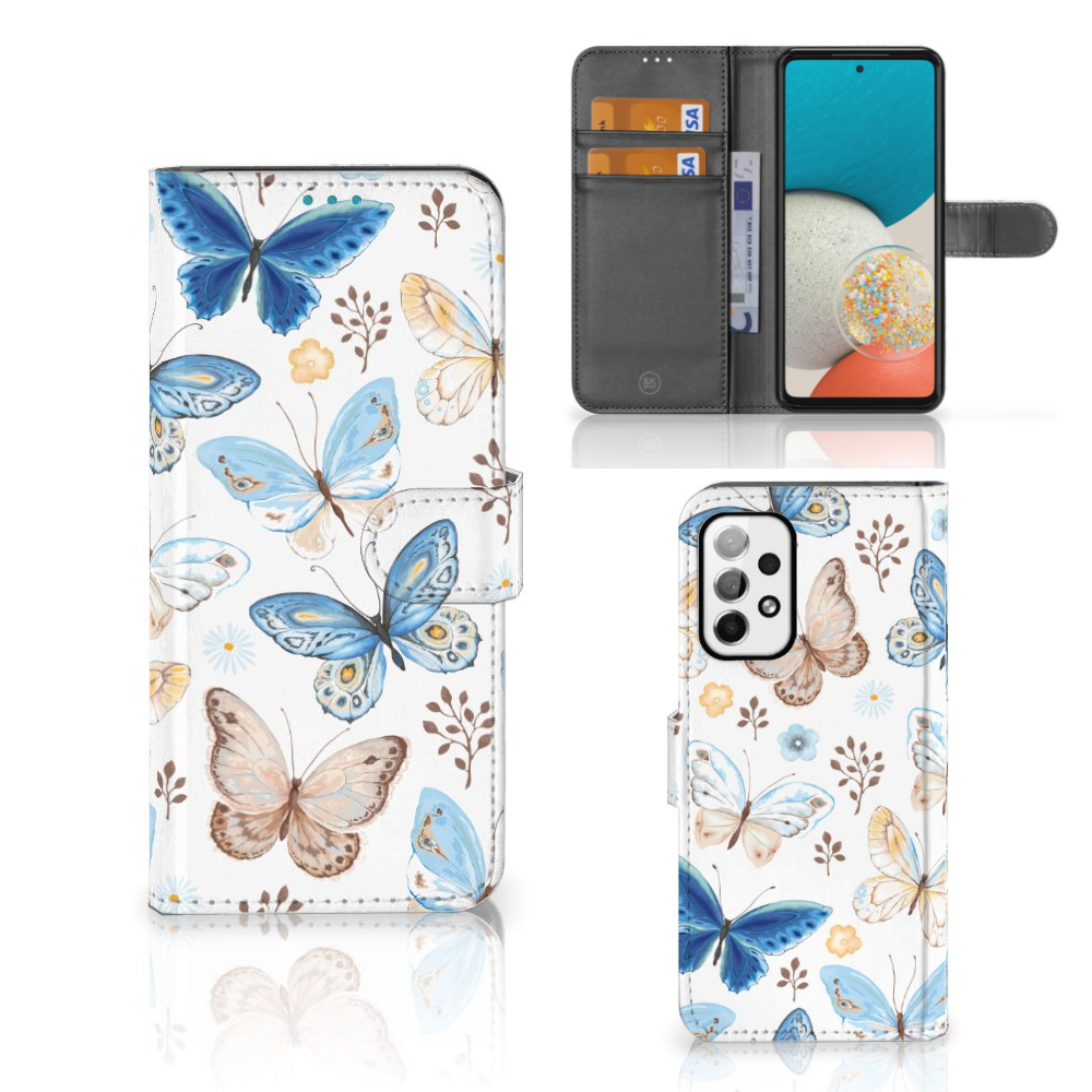Telefoonhoesje met Pasjes voor Samsung Galaxy A73 5G Vlinder