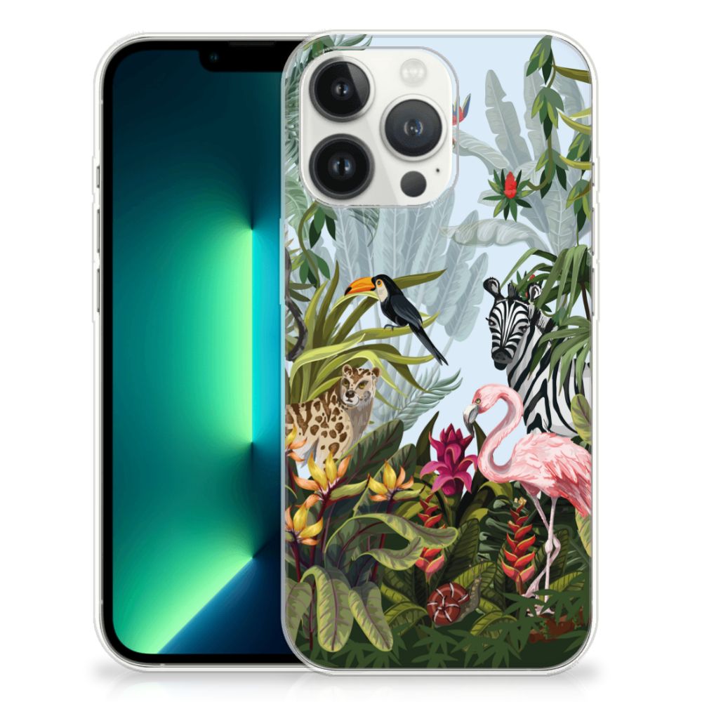 TPU Hoesje voor iPhone 13 Pro Max Jungle met tropische dieren en planten 🌴
