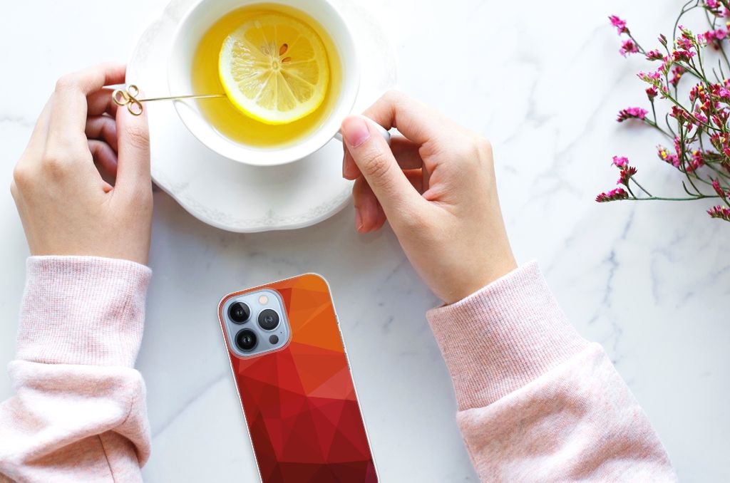 TPU Hoesje voor Apple iPhone 13 Pro Polygon Red B2C Telecom