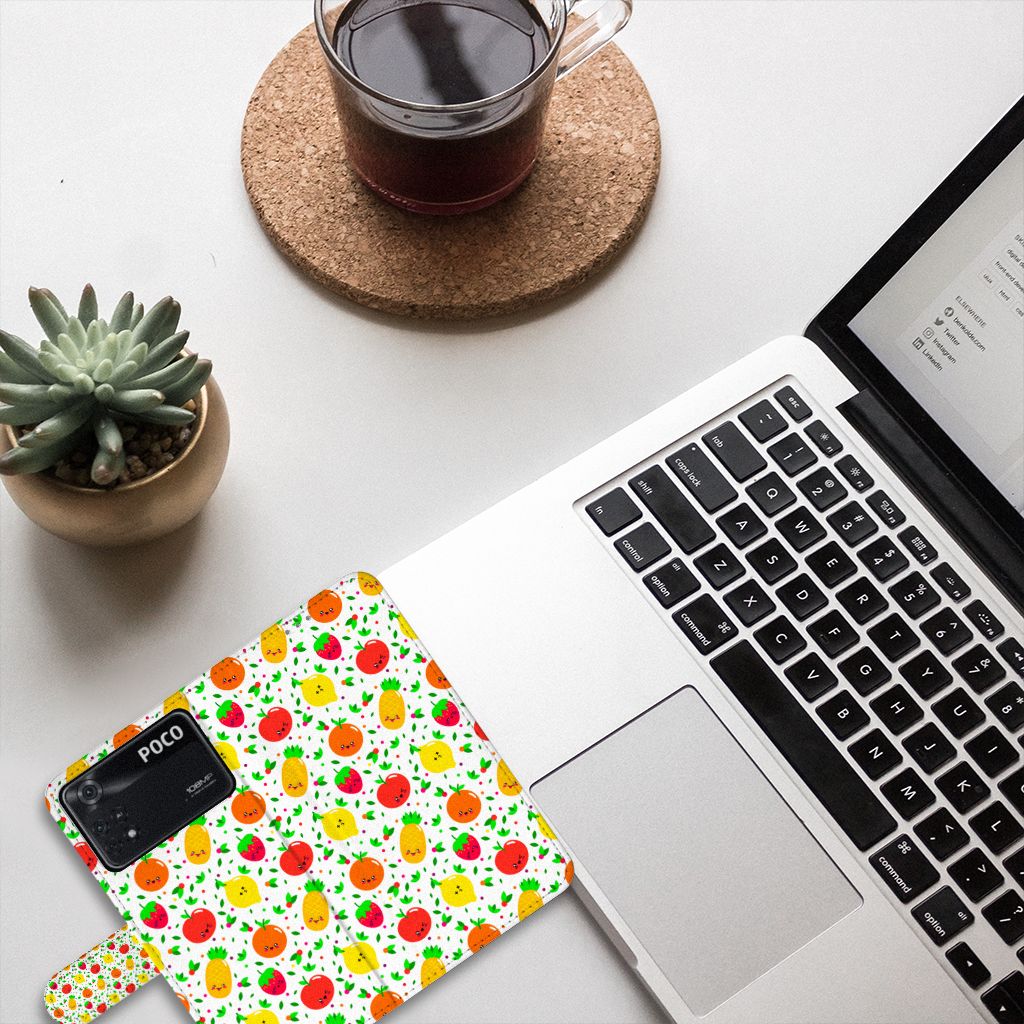 Xiaomi Poco X4 Pro 5G Book Cover Fruits