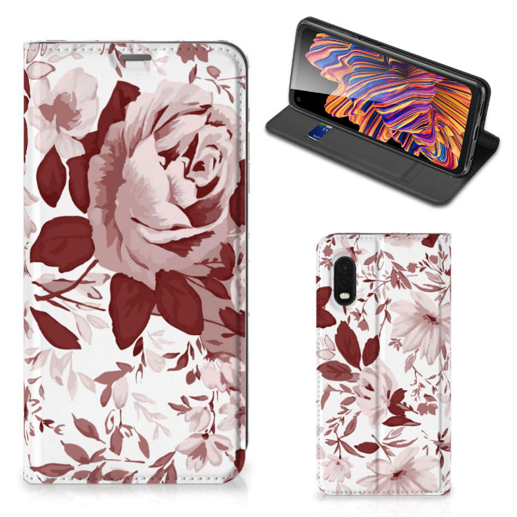 Bookcase Samsung Xcover Pro Watercolor Flowers