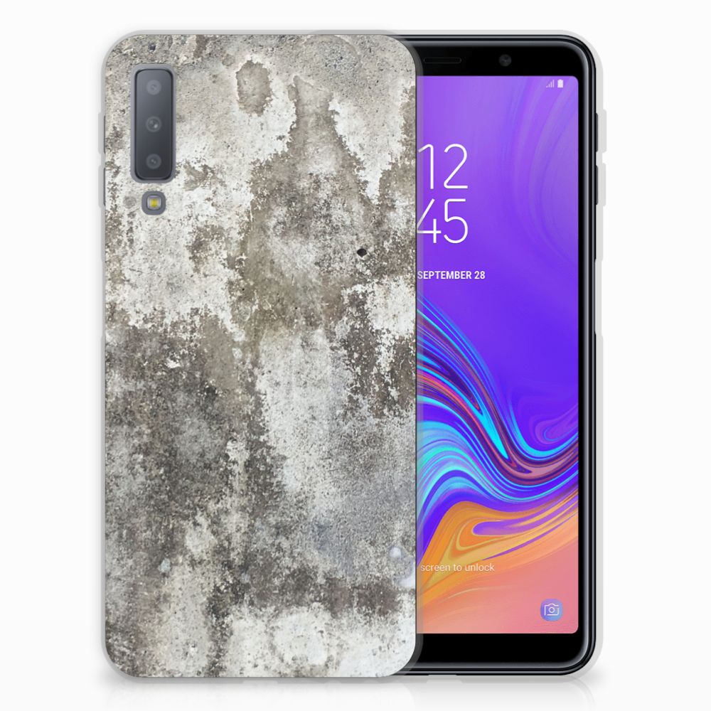 Samsung Galaxy A7 (2018) TPU Siliconen Hoesje Beton Print