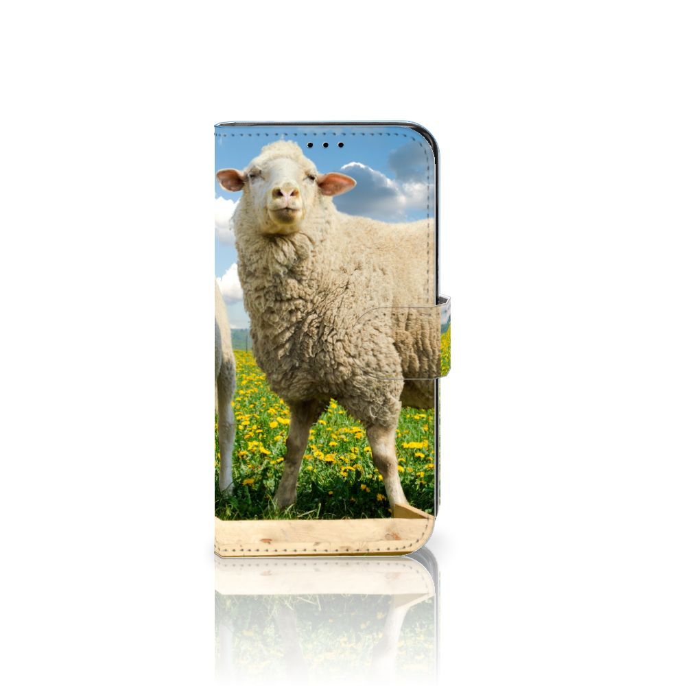 Samsung Galaxy S7 Edge Telefoonhoesje met Pasjes Schaap en Lammetje