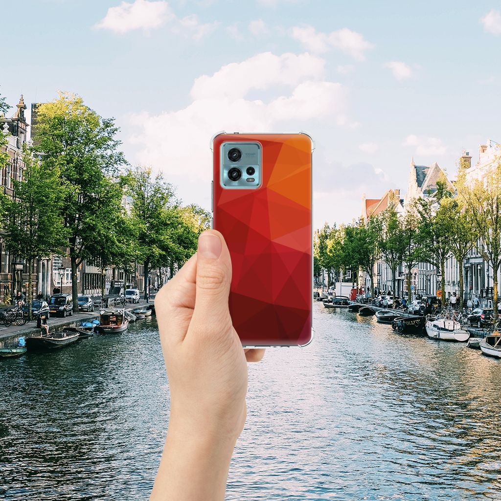 Shockproof Case voor otorola Moto G72 Polygon Red B2C Telecom
