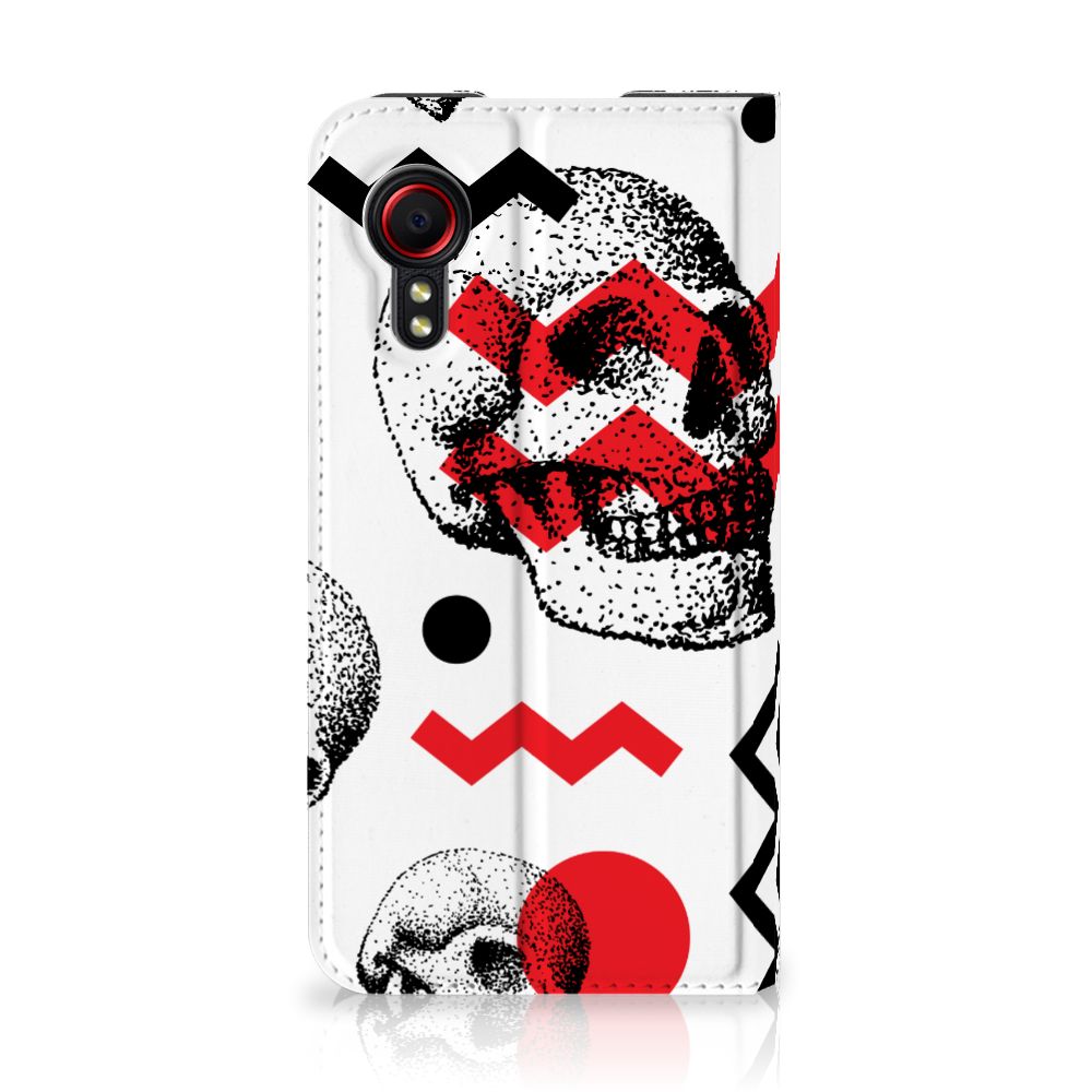 Mobiel BookCase Samsung Galaxy Xcover 5 Skull Red - B2C Telecom