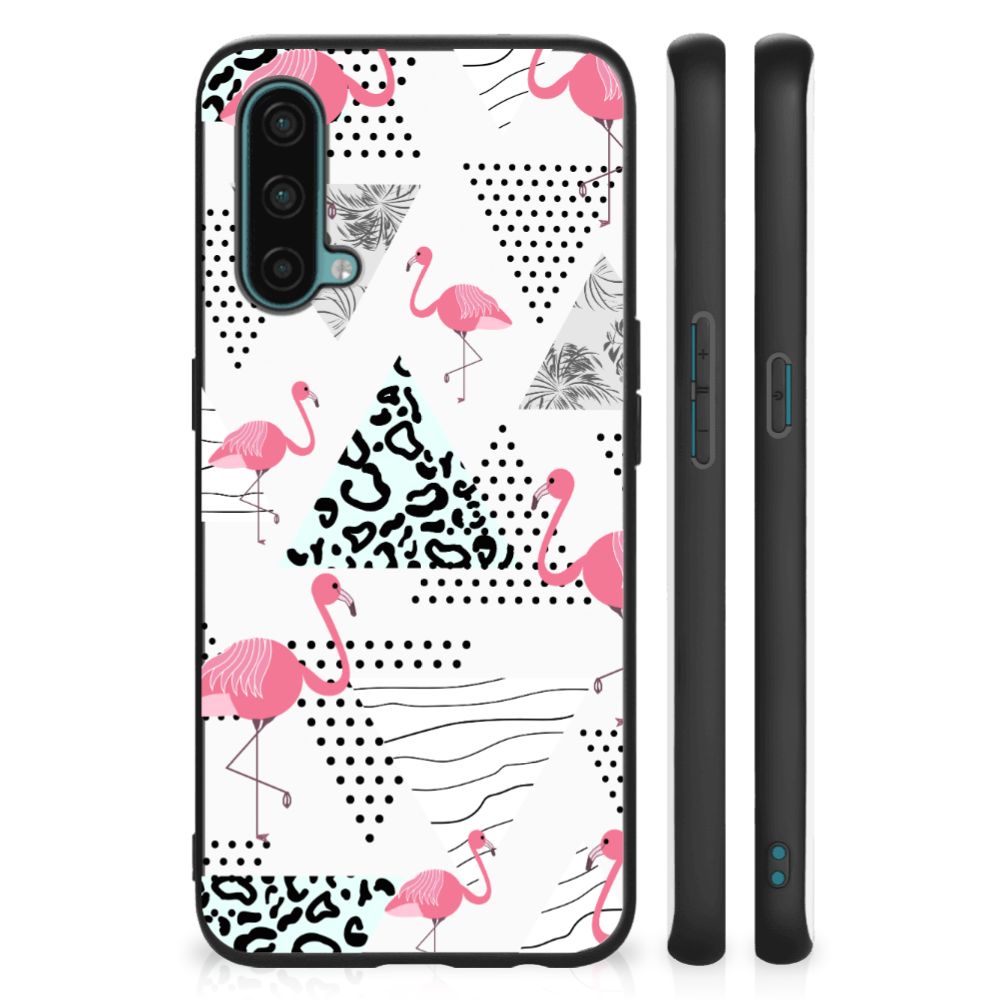 OnePlus Nord CE 5G Dierenprint Telefoonhoesje Flamingo Triangle B2C Telecom