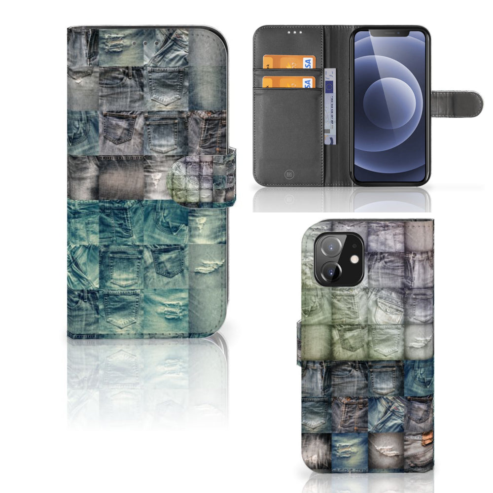 Wallet Case met Pasjes iPhone 12 | 12 Pro (6.1") Spijkerbroeken