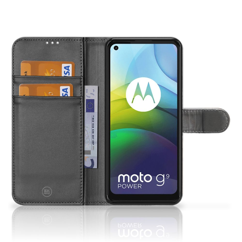 Motorola Moto G9 Power Telefoonhoesje met Pasjes Luipaard