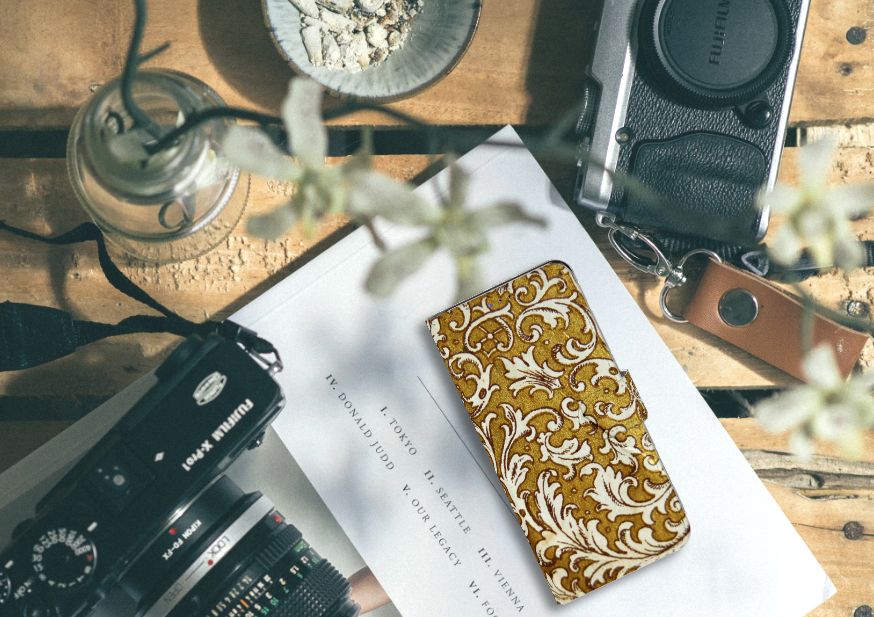 Wallet Case Samsung Galaxy A20s Barok Goud