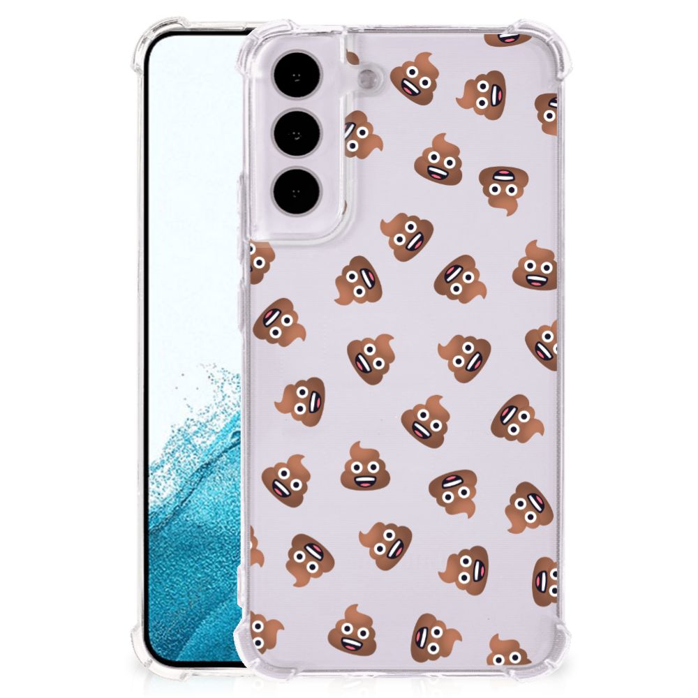 Doorzichtige Silicone Hoesje voor Samsung Galaxy S22 Poep Emojis B2C Telecom