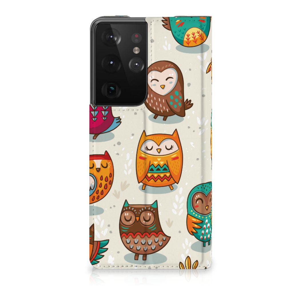 Samsung Galaxy S21 Ultra Hoesje maken Vrolijke Uilen - B2C Telecom