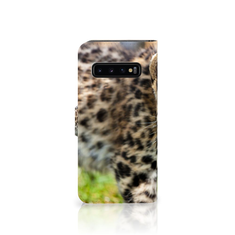 Samsung Galaxy S10 Telefoonhoesje met Pasjes Baby Luipaard