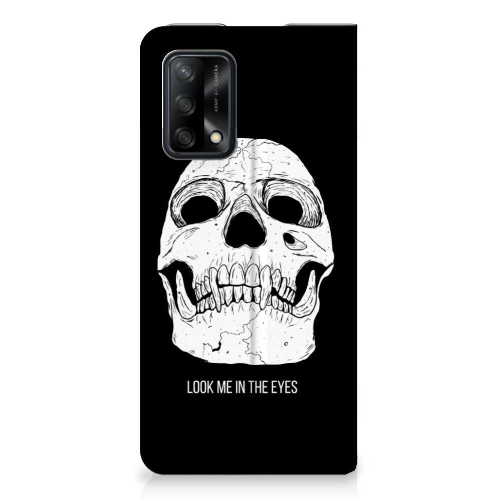 Mobiel BookCase OPPO A74 4G Skull Eyes - B2C Telecom