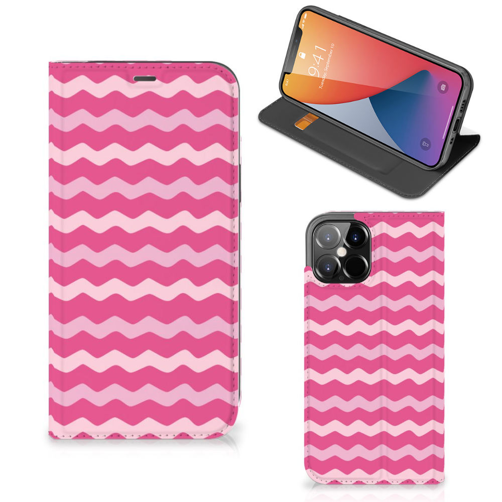 iPhone 12 Pro Max Hoesje met Magneet Waves Pink - B2C Telecom