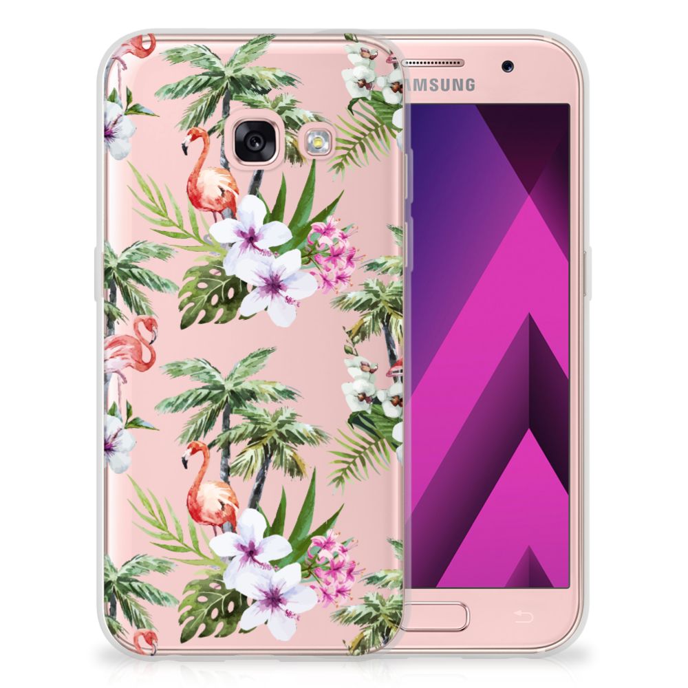 Samsung Galaxy A3 2017 TPU Hoesje Flamingo Palms