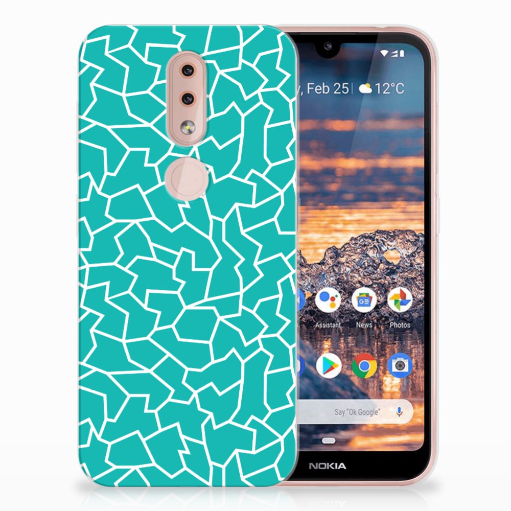 Nokia 4.2 Hoesje maken Cracks Blue